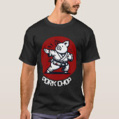 Pork Chop Karate Pig Funny Pun Martial Arts T-shirt (Voorkant)