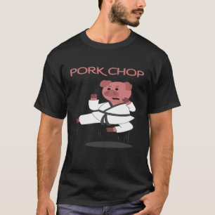 Pork Chop Pig Karate Pun Martial Arts T-shirt