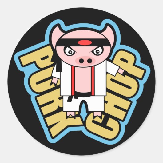 Pork Chop Ronde Sticker (Voorkant)