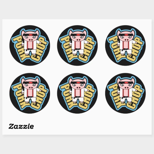Pork Chop Ronde Sticker (Vel)