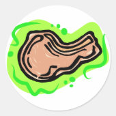 Pork Chop Ronde Sticker (Voorkant)