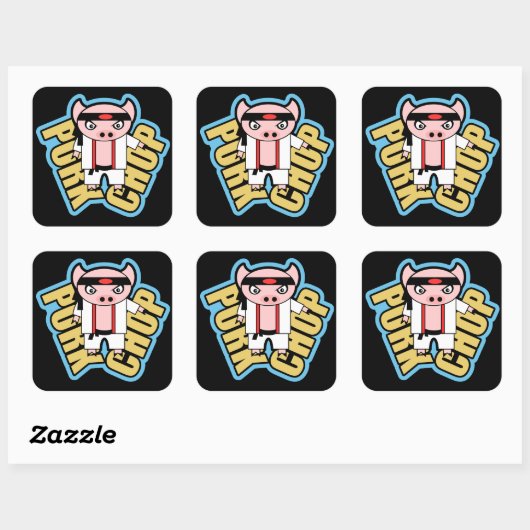 Pork Chop Vierkante Sticker (Vel)