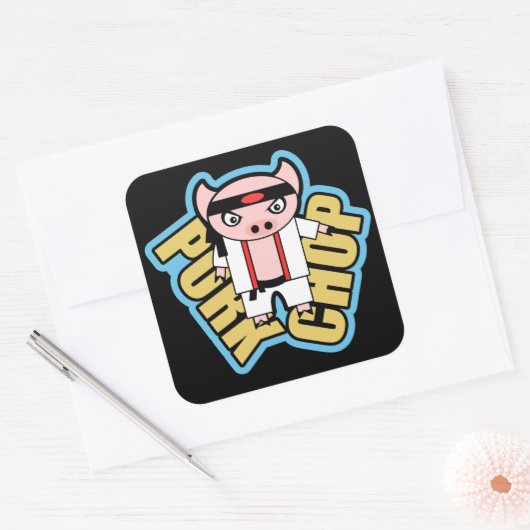 Pork Chop Vierkante Sticker (Envelop)