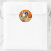 Pork Chop's Herfst - Kat / Kitten Ronde Stickers (Tas)