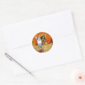 Pork Chop's Herfst - Kat / Kitten Ronde Stickers (Envelop)