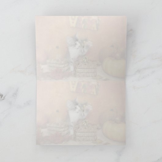 Pork Chop's Herfst / Thanksgiving Kaart - Kat (Binnen)