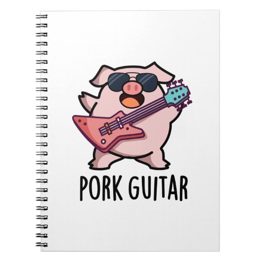 Pork Guitar Funny Rock Guitar Pig Pun Notitieboek (Voorkant)