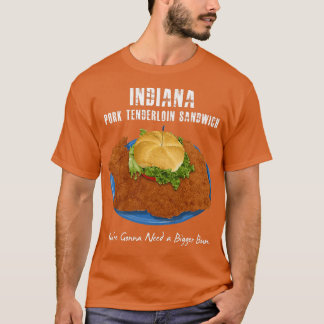 Pork Loin Sandwich Deep Fried Cutlet Hamburger Bun T-shirt