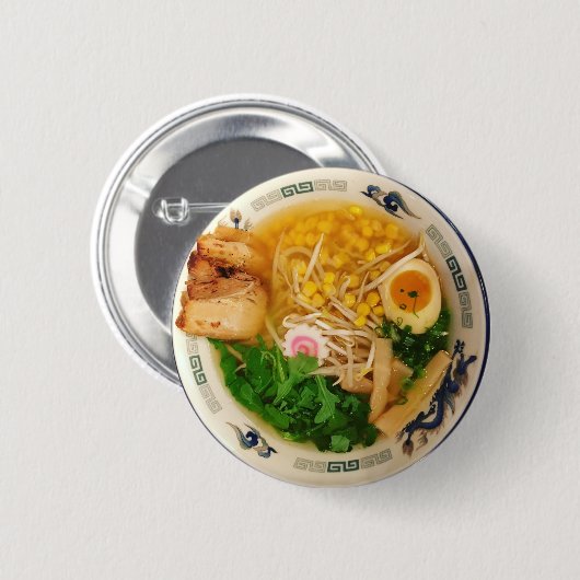 Pork Ramen Noodle Soup Ronde Button 5,7 Cm (Voorkant /achterkant)
