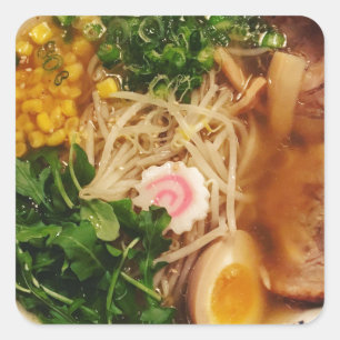 Pork Ramen Noodles Vierkante Sticker