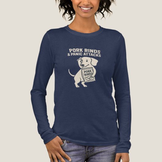 Pork Rinds & Panic Attacks | Anxious Dachshund Tri-Blend Shirt (Voorkant)