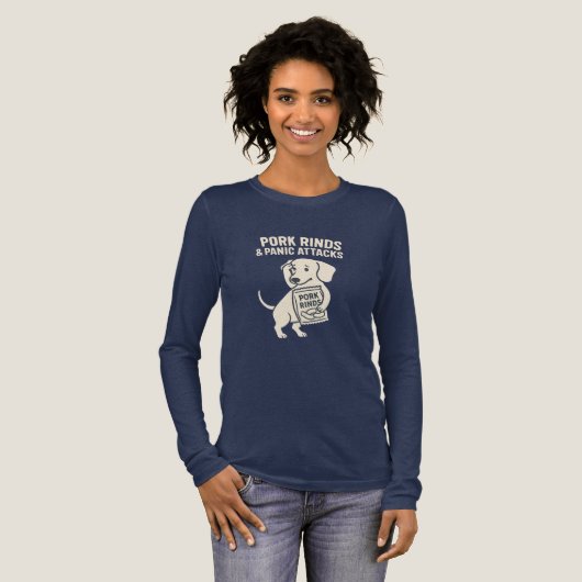 Pork Rinds & Panic Attacks | Anxious Dachshund Tri-Blend Shirt (Voorkant)