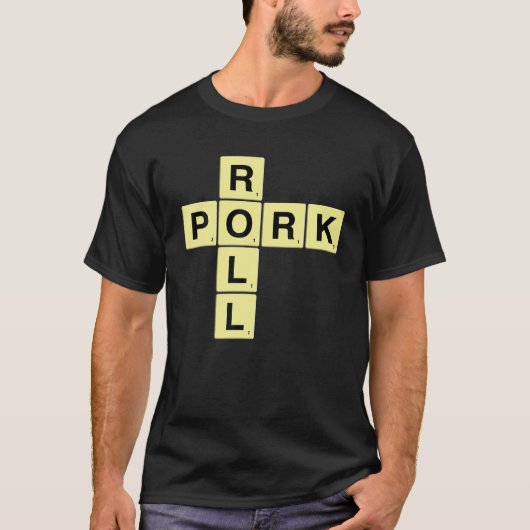 Pork Roll Letter Word Puzzle Game Grafisch NJ Eg C T-shirt (Voorkant)