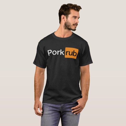 "Pork Rub" Funny BBQ Barbecue T-shirt (Voorkant volledig)