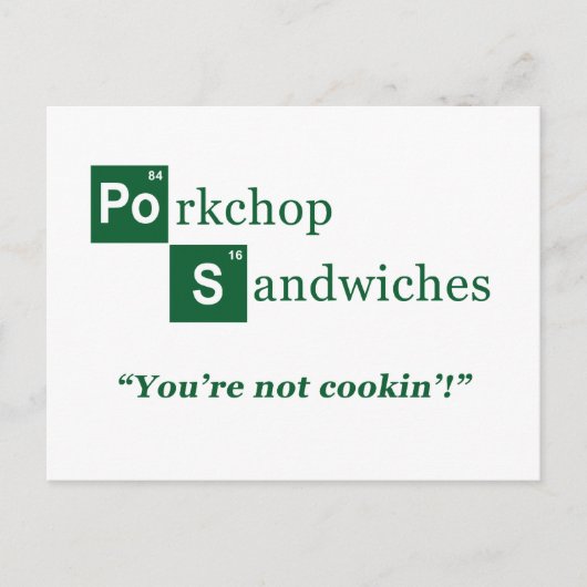 Porkchop Sandwiches Parody Logo Briefkaart (Voorkant)