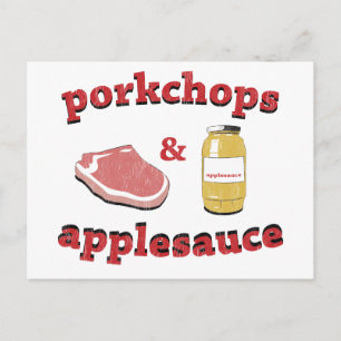 porkchops en appelmoes briefkaart