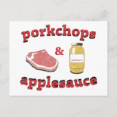 porkchops en appelmoes briefkaart (Voorkant)