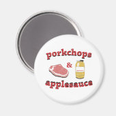 porkchops en appelmoes magneet (Voorkant / Achterkant)