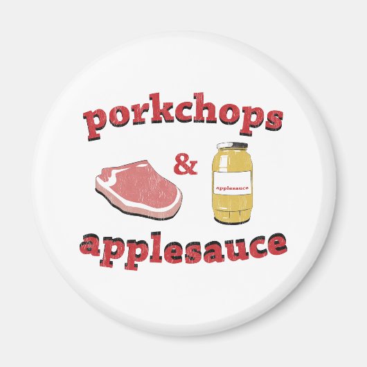 porkchops en appelmoes magneet (Voorkant)