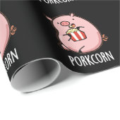 Porkcorn Funny Popcorn Pun Dark BG Cadeaupapier (Rol Hoek)