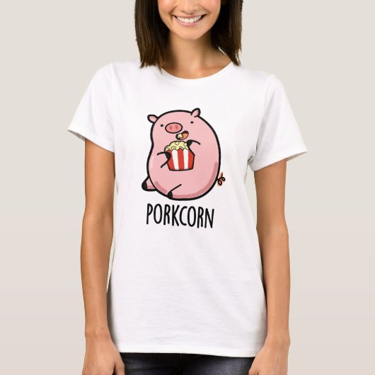 Porkcorn Funny Popcorn Pun T-shirt (Voorkant)
