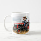 porker on a tractor mug koffiemok (Links)