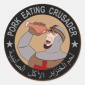 Porketraap Ronde Sticker (Voorkant)