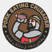 Porketraap Ronde Sticker (Voorkant)