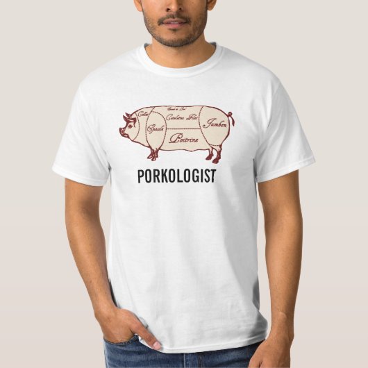 Porkoloog Pork Meat Curam Chart Shirt (Voorkant)