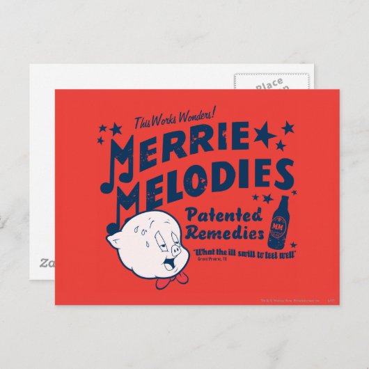 Porky MERRIE MELODIES™ Remedies 2 Briefkaart (Voorkant / Achterkant)