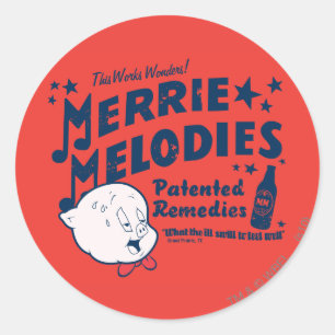 Porky MERRIE MELODIES™ Remedies 2 Ronde Sticker