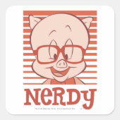 Porky - Nerdy Vierkante Sticker (Voorkant)