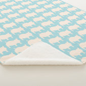 Porky Pals Blauw Wit Kleine Sherpa Deken (3/4)