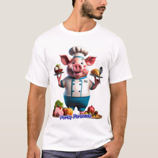 Porky Personas grappige Varken karakters. chef T-shirt