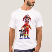 Porky Personas grappige Varken karakters. Firefigh T-shirt (Voorkant)
