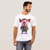Porky Personas grappige Varken karakters. Hippie T-shirt (Voorkant volledig)