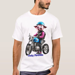 Porky Personas grappige Varken karakters. motorrij T-shirt