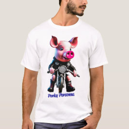 Porky Personas grappige Varken karakters. motorrij T-shirt