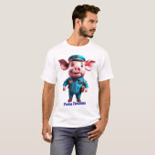 Porky Personas grappige Varken karakters. piloot T-shirt (Voorkant volledig)