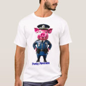 Porky Personas grappige Varken karakters. politiem T-shirt (Voorkant)