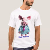 Porky Personas grappige Varken karakters T-shirt (Voorkant)