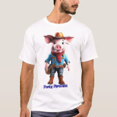 Porky Personas grappige Varken karakters T-shirt (Voorkant)