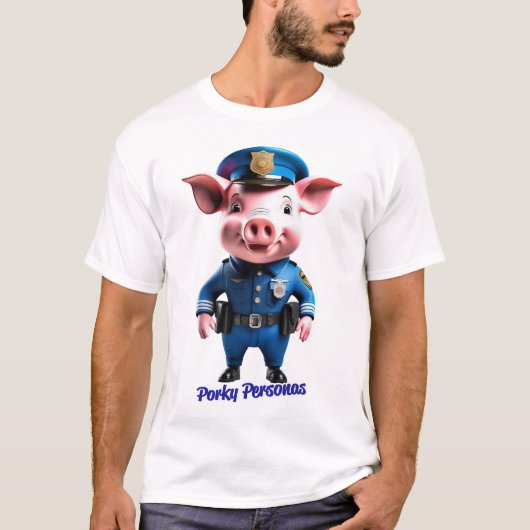 Porky Personas grappige Varken karakters T-shirt (Voorkant)