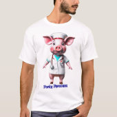 Porky Personas grappige Varken karakters. verpleeg T-shirt (Voorkant)