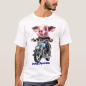 Porky Personas grappige varkens personages. motorr T-shirt (Voorkant)