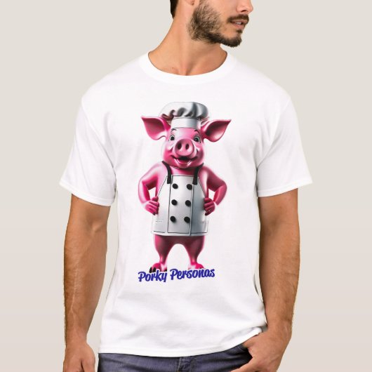 Porky Personas leuke varkens personages T-shirt (Voorkant)
