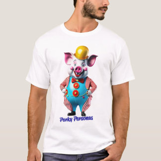 Porky Personas leuke varkenskarakters. clown T-shirt