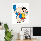 Porky Pig en Petunia Poster (Thuiskantoor)