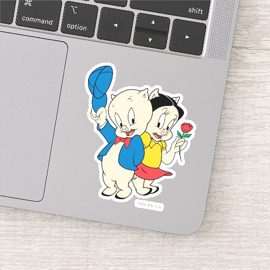 Porky Pig en Petunia Sticker (Detail)