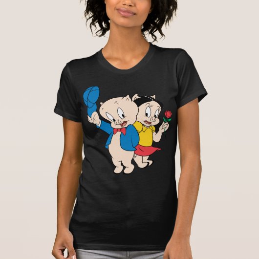 Porky Pig en Petunia T-shirt (Voorkant)